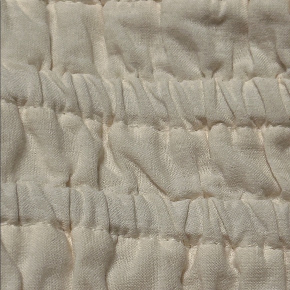 🐞LUCKY BRAND Light Cream Eyelet Midi Dress with Smocked Back size L GUC - Picture 16 of 16